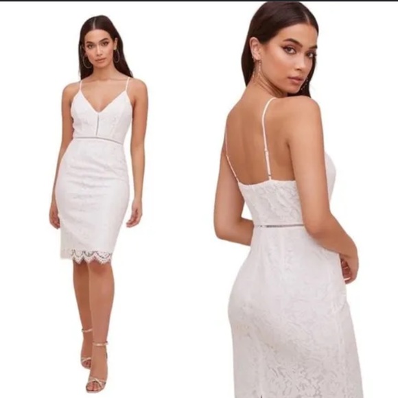 ASTR the Label White Spaghetti Strap Lace Dress - Picture 2 of 15